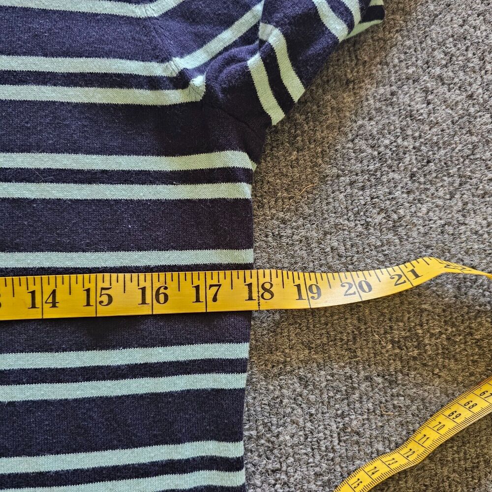 Talbots Sweater Top Large Blue Striped Long Sleeve Round Neck Knit Casual Career - Picture 5 of 9